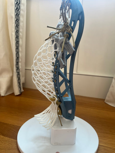 New Silverfin Camber dyed teal and strung w./ The Mesh Dynasty 7d